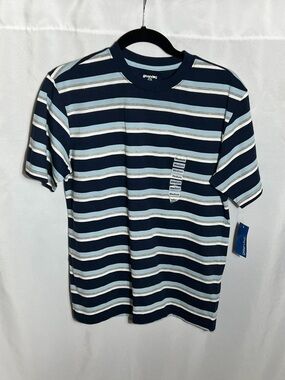 Greendog Boys Navy Blue Striped Short Sleeve T Shirt Medium NWT Cotton Tee